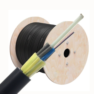 Black PE Jacket 96 144 288 Core Single Mode Optica Fiber Cable Adss For Overhead