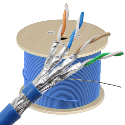 China Pabrik CAT8 Ethernet Kabel 1000ft Kecepatan Tinggi 40Gbps 2000MHz SFTP 22AWG CAT8 LAN Kabel