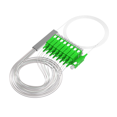 China Outdoor 0.9mm PLC splitter 1x2 2 Way Fiber Optic splitter Dengan SC APC Connector