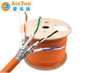 OEM Ftp Stp Sftp Jaringan Cat7 Lan Kabel 1000ft 305m Roll 23awg Dengan Kotak