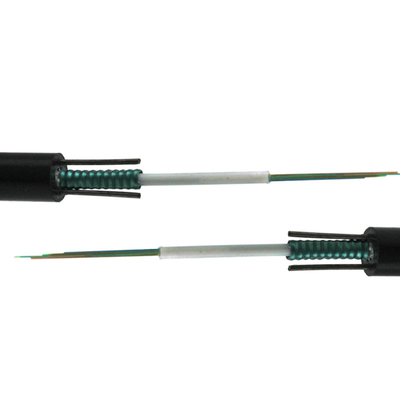 4/8/12/24 Inti PBT Kabel Serat Optik GYXTW G652d Mode Tunggal Outdoor Armored untuk Komunikasi