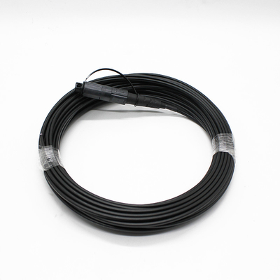 Black Waterproof Fiber Optic Patch Cord untuk Kompatibilitas Konektor Corning Optitap yang Disesuaikan