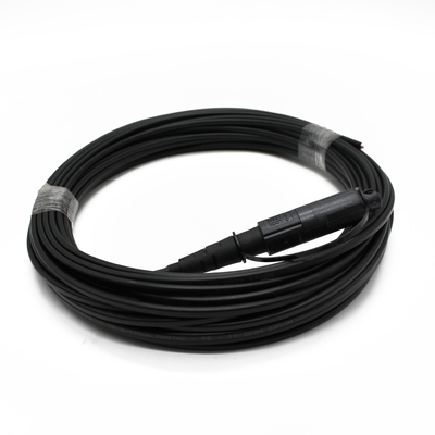 Waterproof Fiber Optic Patch Cord Cable Warna Hitam FTTH Armored SC/APC 5.0 untuk Drop Cable