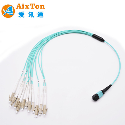 OM3/OM4 MPO Connector 12 Fiber MPO Trunk Cable 8/12/24F MTP MPO Cable Untuk Ruang Pusat Data