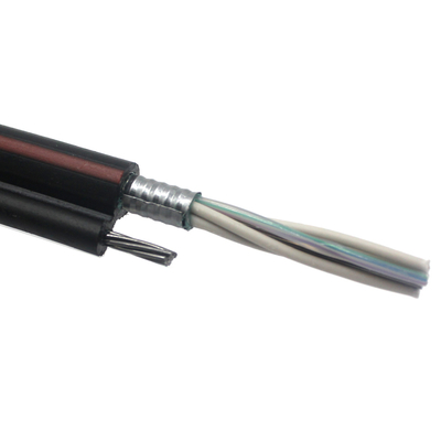Aerial Steel Messenger GYTC8S Gambar 8 Kabel Fiber Optic Self-Supporting 12-144 Core Panjang 1-5km per drum kayu