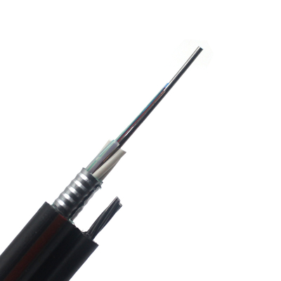 Kabel Fiber Optik Figur 8 Mandiri Overhead Luar Ruangan 48 inti GYTC8S Lapis Baja Mode Tunggal G.625D dengan Selubung Luar PE