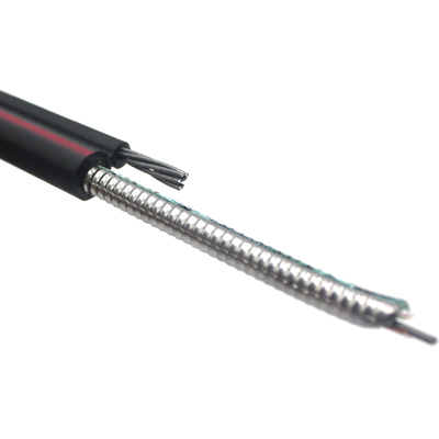 Kabel Fiber Optik Mode Tunggal Luar Ruangan 4/6/8/12/24/48 Inti GYTC8S GYTC8A GYFTC8S Kabel FO Udara untuk Komunikasi