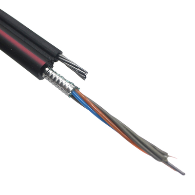 Kabel Fiber Optik Lapis Baja Aerial 1-144 Inti Figure 8 1KM 2KM 4KM Hitam Luar Ruangan FTTH Kabel Optik Self-supporting GYTC8S