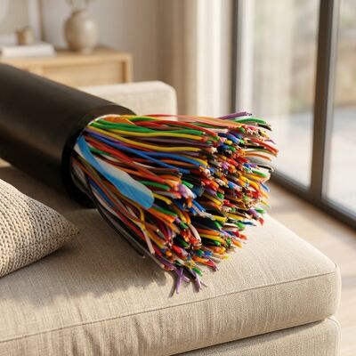 Kabel Telepon 16 Pasang UTP Cat3 24AWG Tembaga Murni Indoor Outdoor Komunikasi